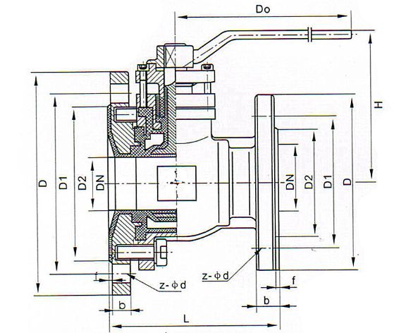 FQ641F气动放料球阀结构图片